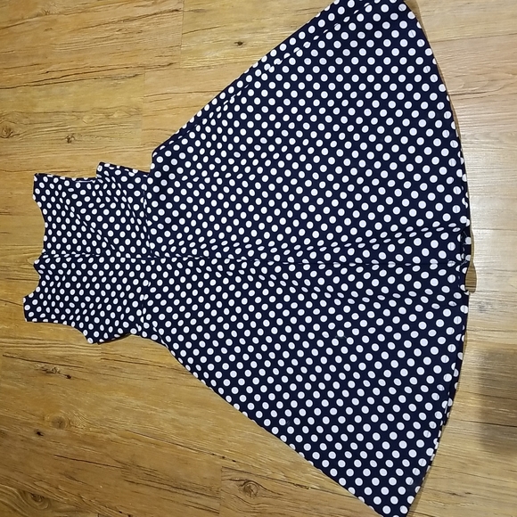 Miusol navy white dot sleeveless dress like new sz M - Picture 3 of 4